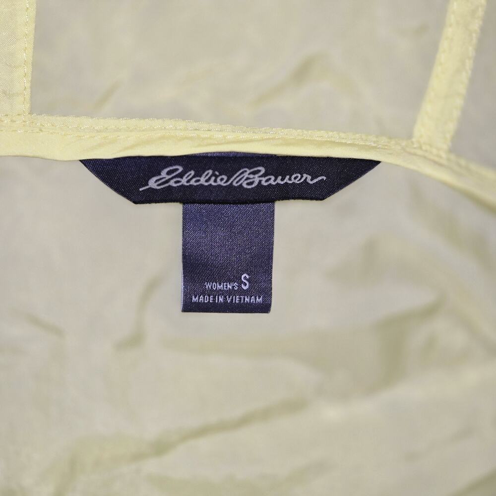 Eddie Bauer Women’s Small Yellow Nylon Half Zip Pullover Windbreaker Hood Jacket - Picture 7 of 12